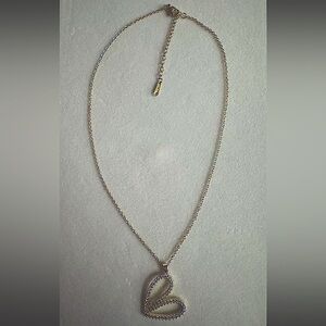 Stainless steel gold heart charm necklace